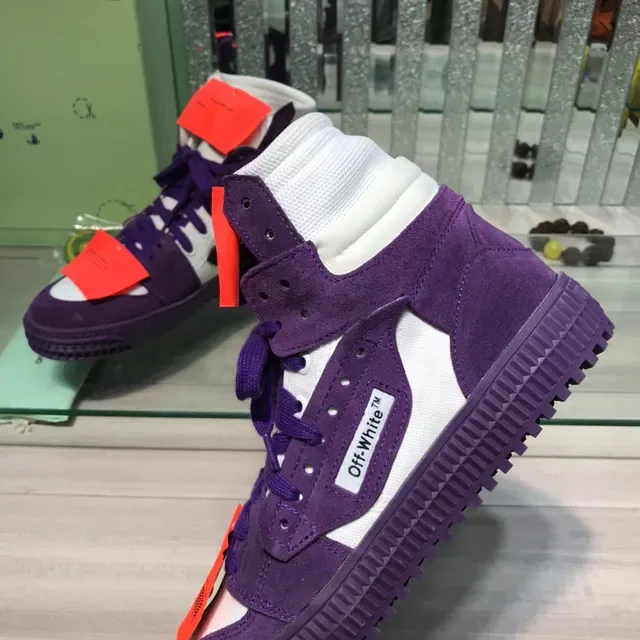 Off-White Chaussures Lifestyle Style Industriel Hautes en Violet et Blanc 5