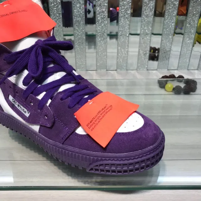 Off-White Chaussures Lifestyle Style Industriel Hautes en Violet et Blanc 6