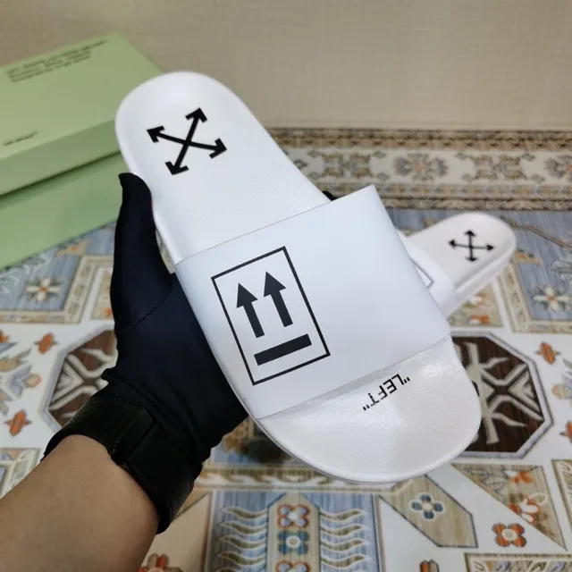 Off-White Slide White Industrial Graphic Slippers 4