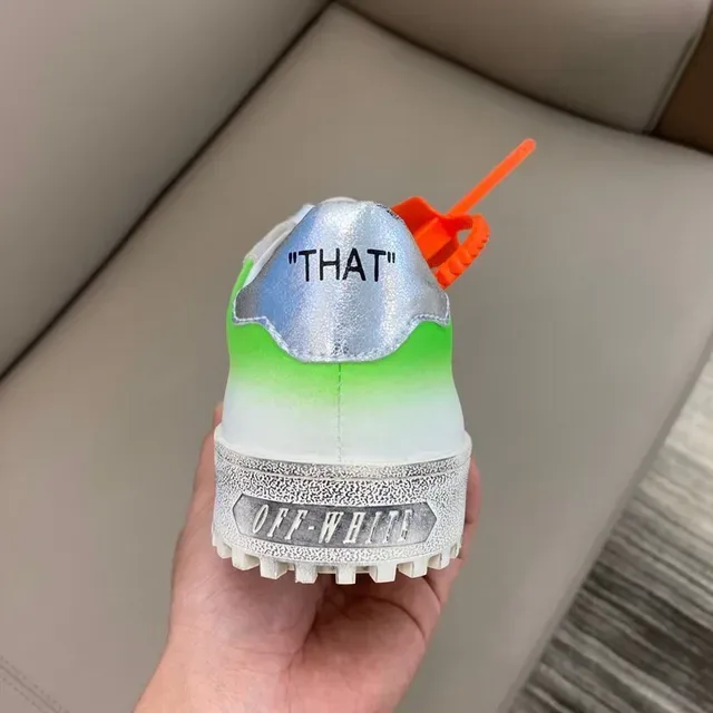 Off-White The Ten 1.0 Sneakers lifestyle blanches avec dégradé vert néon 2
