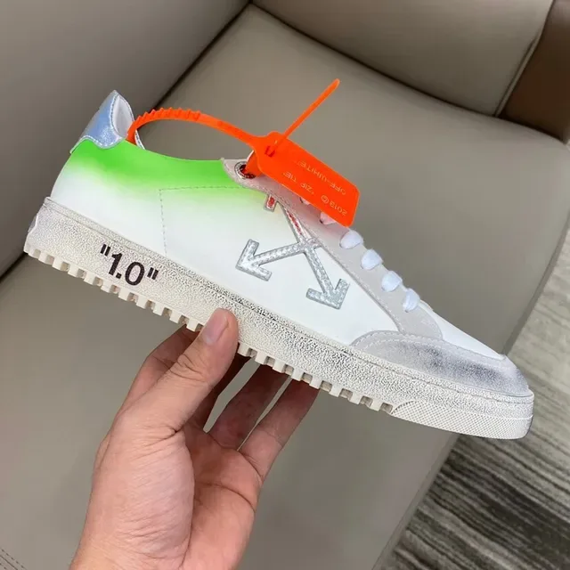 Off-White The Ten 1.0 Sneakers lifestyle blanches avec dégradé vert néon 5