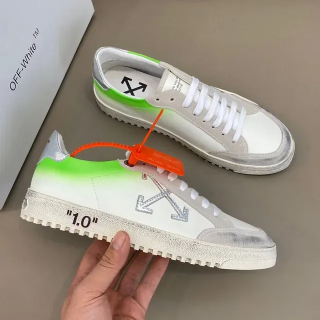 Off-White The Ten 1.0 Sneakers lifestyle blanches avec dégradé vert néon 6