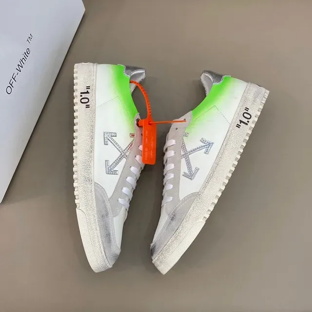 Off-White The Ten 1.0 Sneakers lifestyle blanches avec dégradé vert néon 7