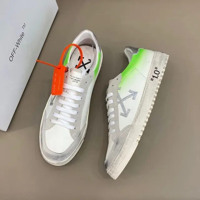Off-White The Ten 1.0 Sneakers lifestyle blanches avec dégradé vert néon 8