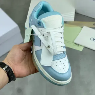 Off-White The Ten أزرق حزام صناعي رأس أصابع مثقب حذاء رياضي ستايل حياة