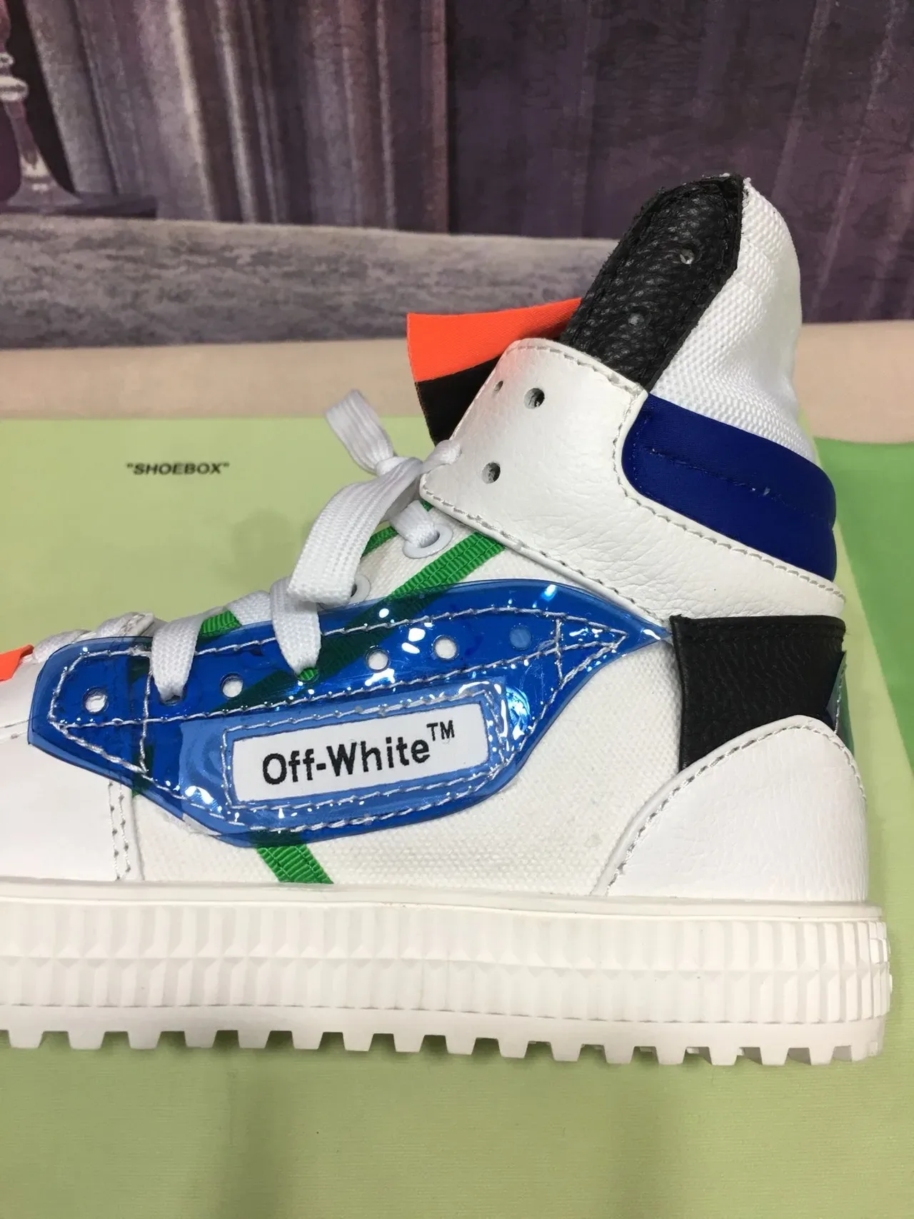 Off-White The Ten Branco Azul Preto Verde Laranja Lifestyle Sneakers 3