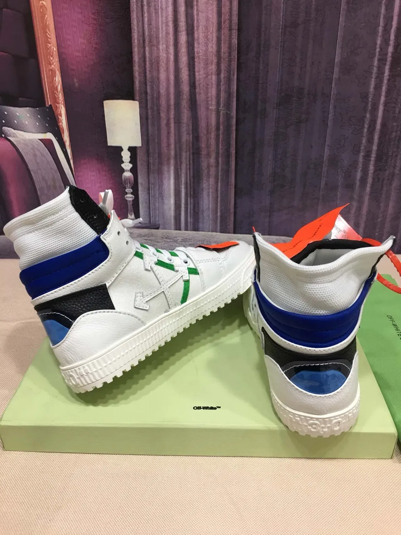 Off-White The Ten Branco Azul Preto Verde Laranja Lifestyle Sneakers 4