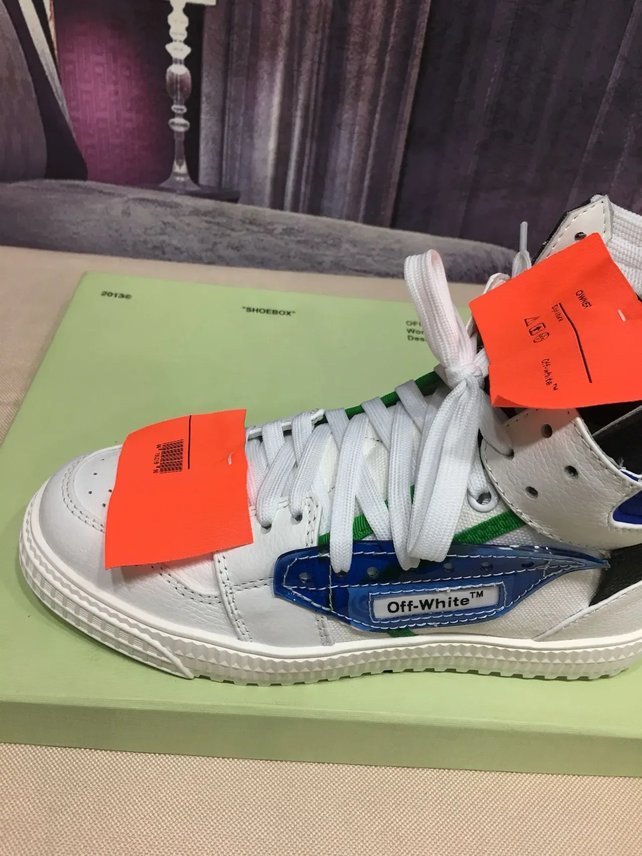 Off-White The Ten Branco Azul Preto Verde Laranja Lifestyle Sneakers 5