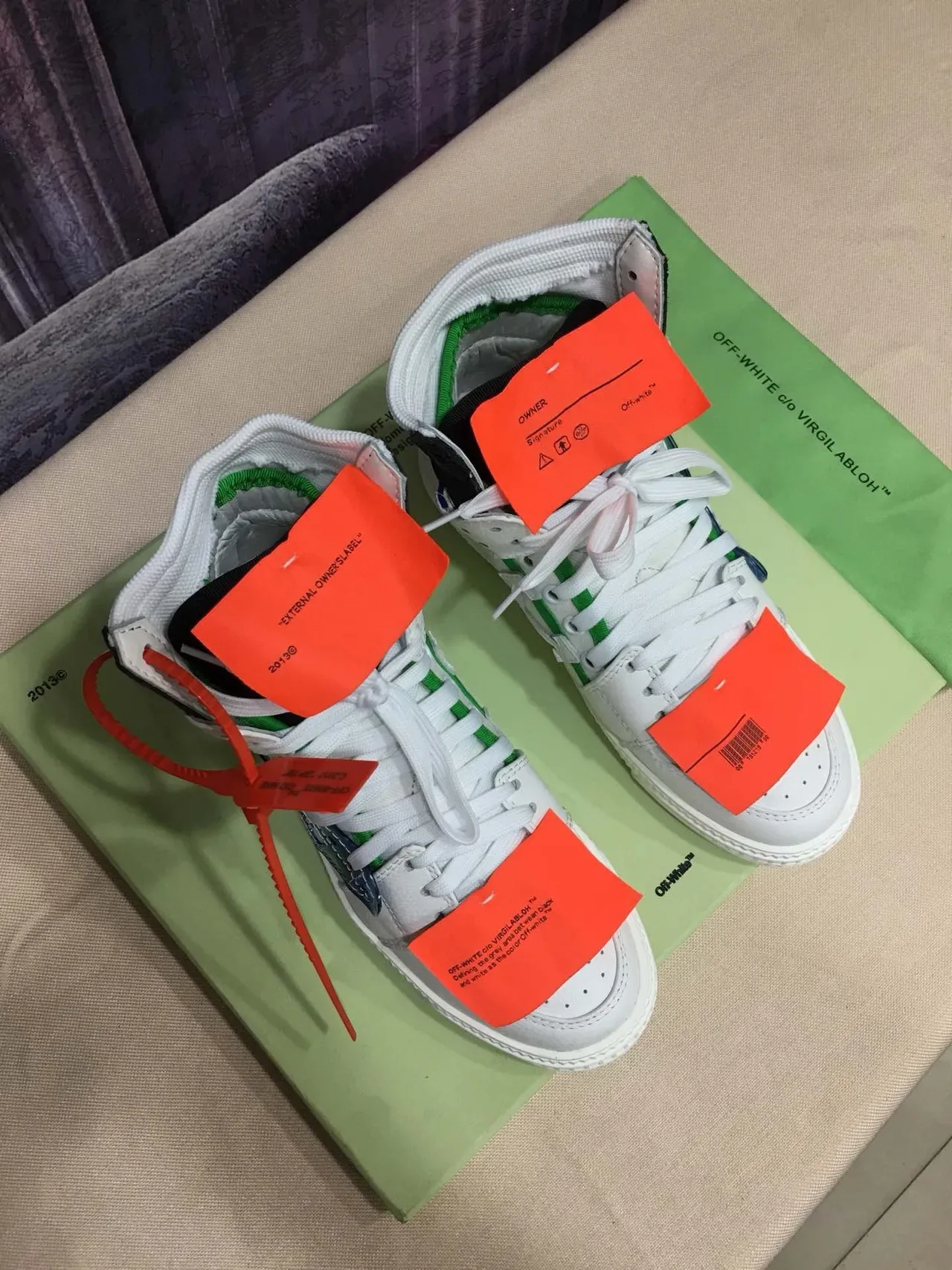 Off-White The Ten Branco Azul Preto Verde Laranja Lifestyle Sneakers 6