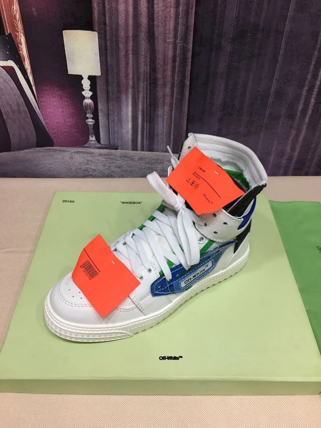 Off-White The Ten Branco Azul Preto Verde Laranja Lifestyle Sneakers 7