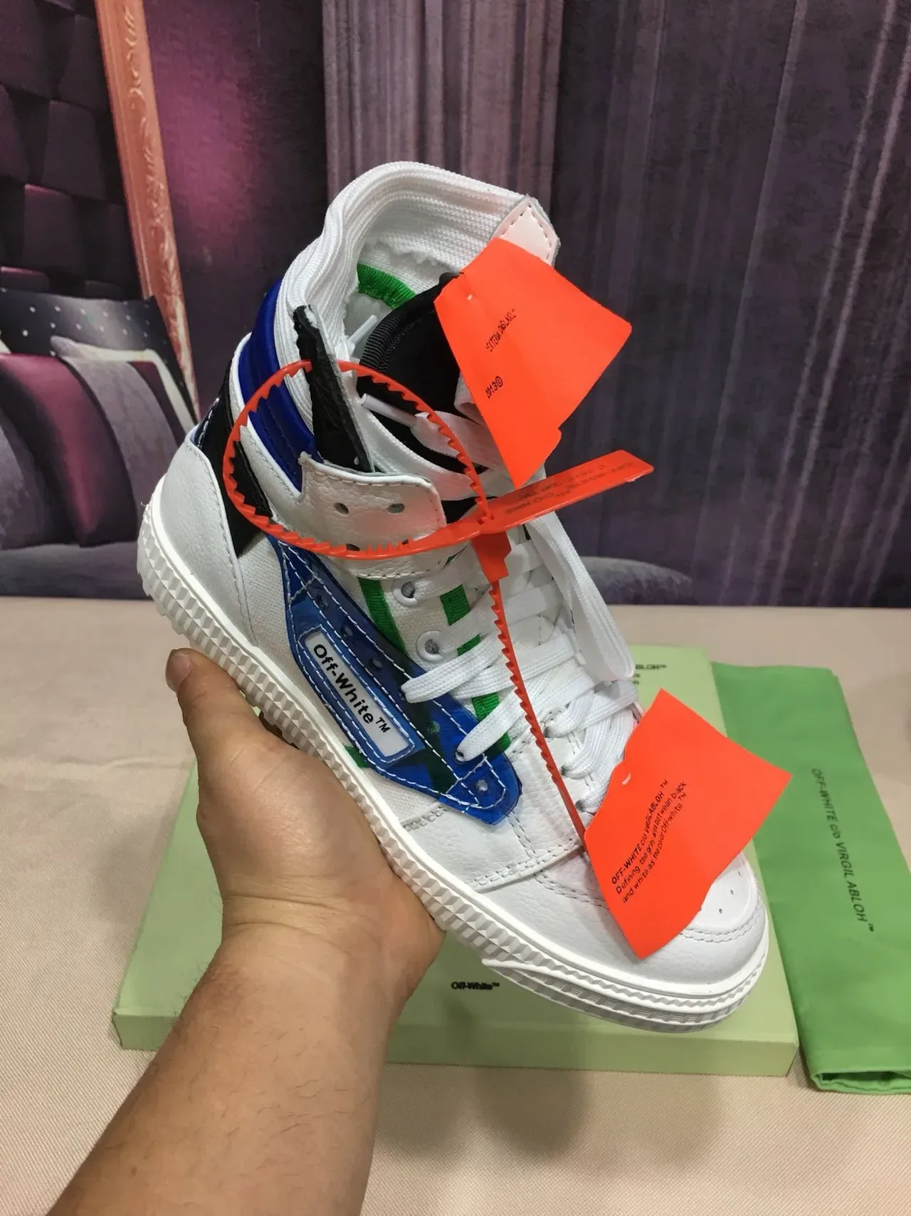 Off-White The Ten Branco Azul Preto Verde Laranja Lifestyle Sneakers 8