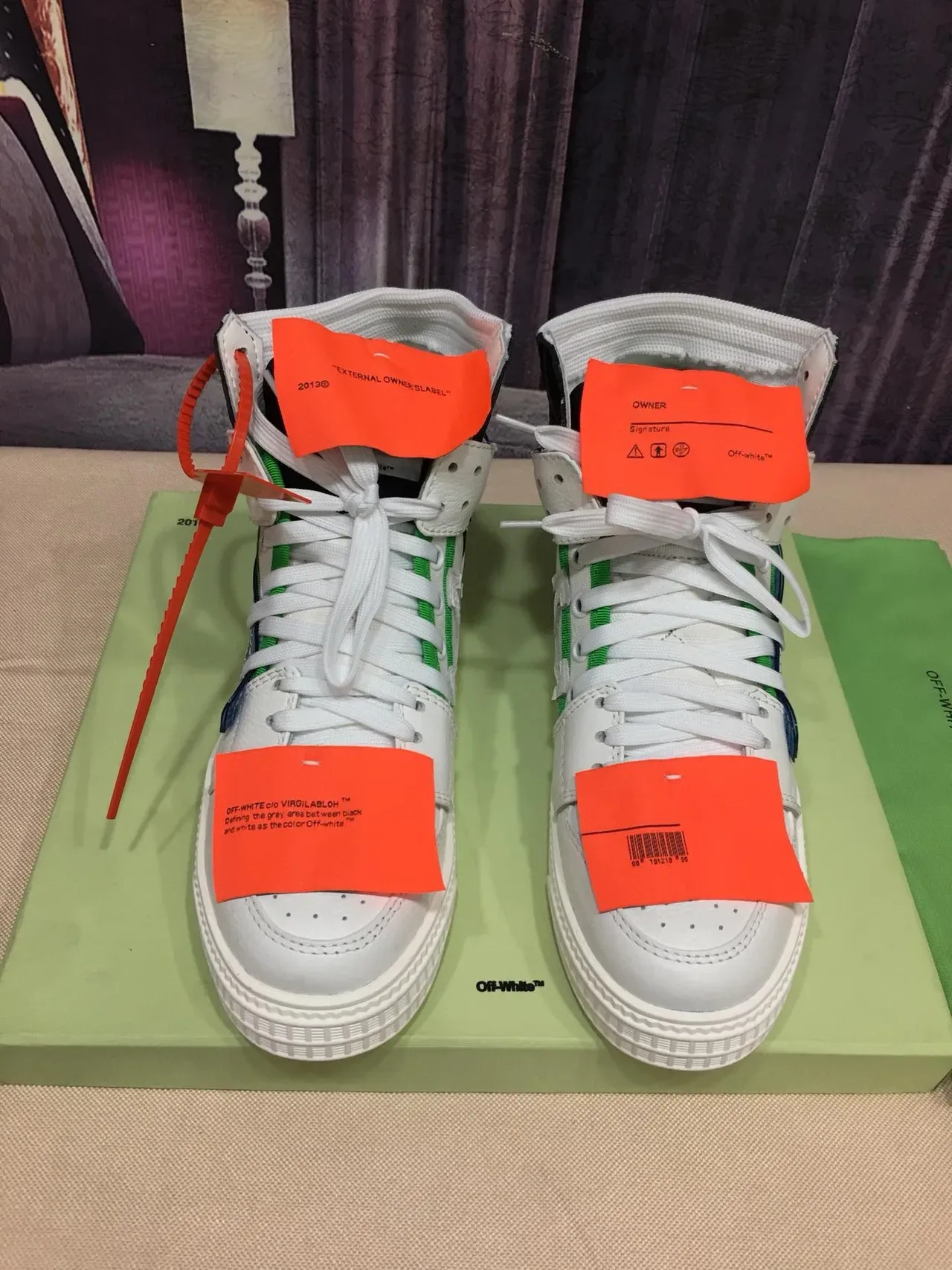 Off-White The Ten Branco Azul Preto Verde Laranja Lifestyle Sneakers 9