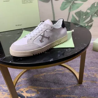 Off-White X حذاء رياضي أبيض رمادي أسود معدني Logo أسلوب حياة حذاء رياضي