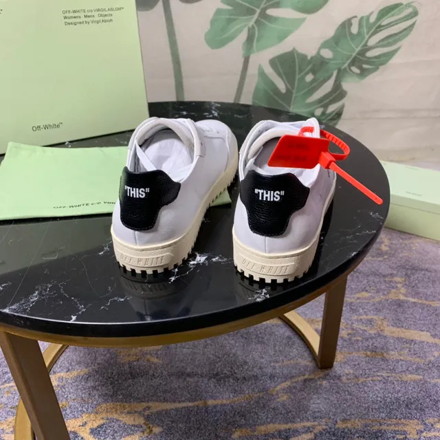 Off-White X chaussures de sport blanc gris noir logo métallique chaussures de mode de vie 3