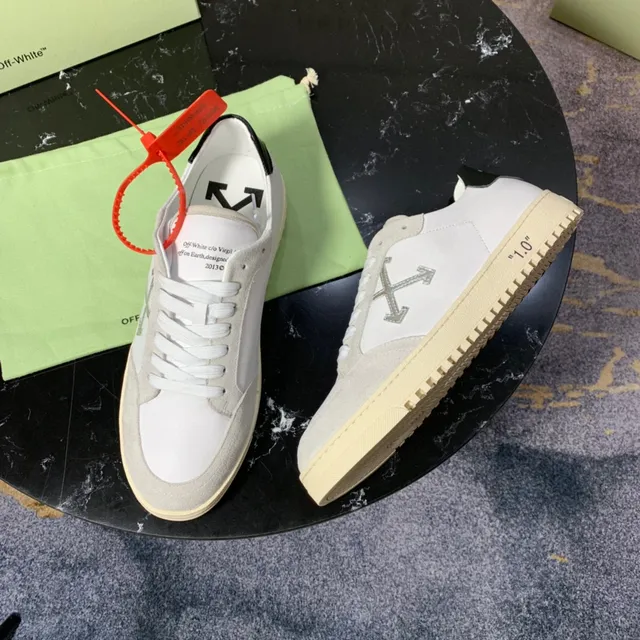 Off-White X chaussures de sport blanc gris noir logo métallique chaussures de mode de vie 5