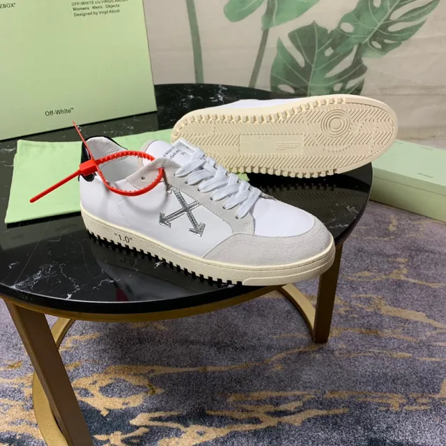 Off-White X chaussures de sport blanc gris noir logo métallique chaussures de mode de vie 7
