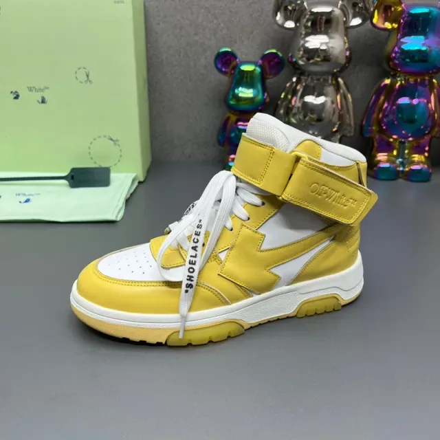Off-White হলুদ হাই-টপ ইন্ডাস্ট্রিয়াল স্ট্র্যাপ লাইফস্টাইল স্নিকার 4