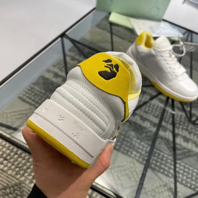 Off-White Yellow Low-Top Arrow-Logo Lifestyle Sneakers 2