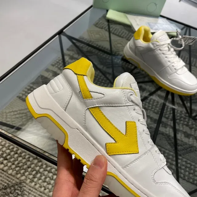Off-White Yellow Low-Top Arrow-Logo Lifestyle Sneakers 5