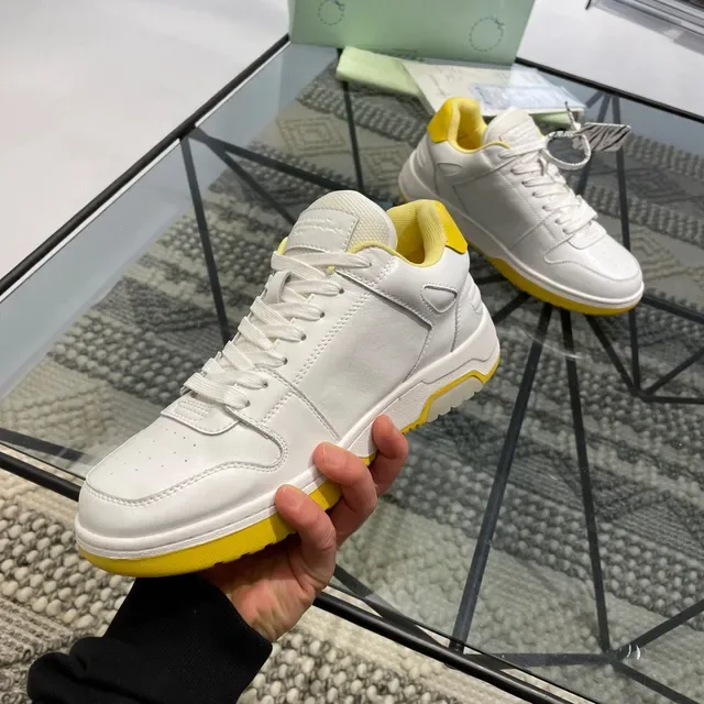 Off-White Yellow Low-Top Arrow-Logo Lifestyle Sneakers 6
