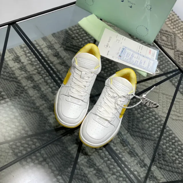 Off-White Yellow Low-Top Arrow-Logo Lifestyle Sneakers 7