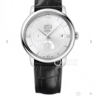 Omega De Ville Prestige Co-Axial Chronometer Silver Dial Black Leather Mechanical Watch