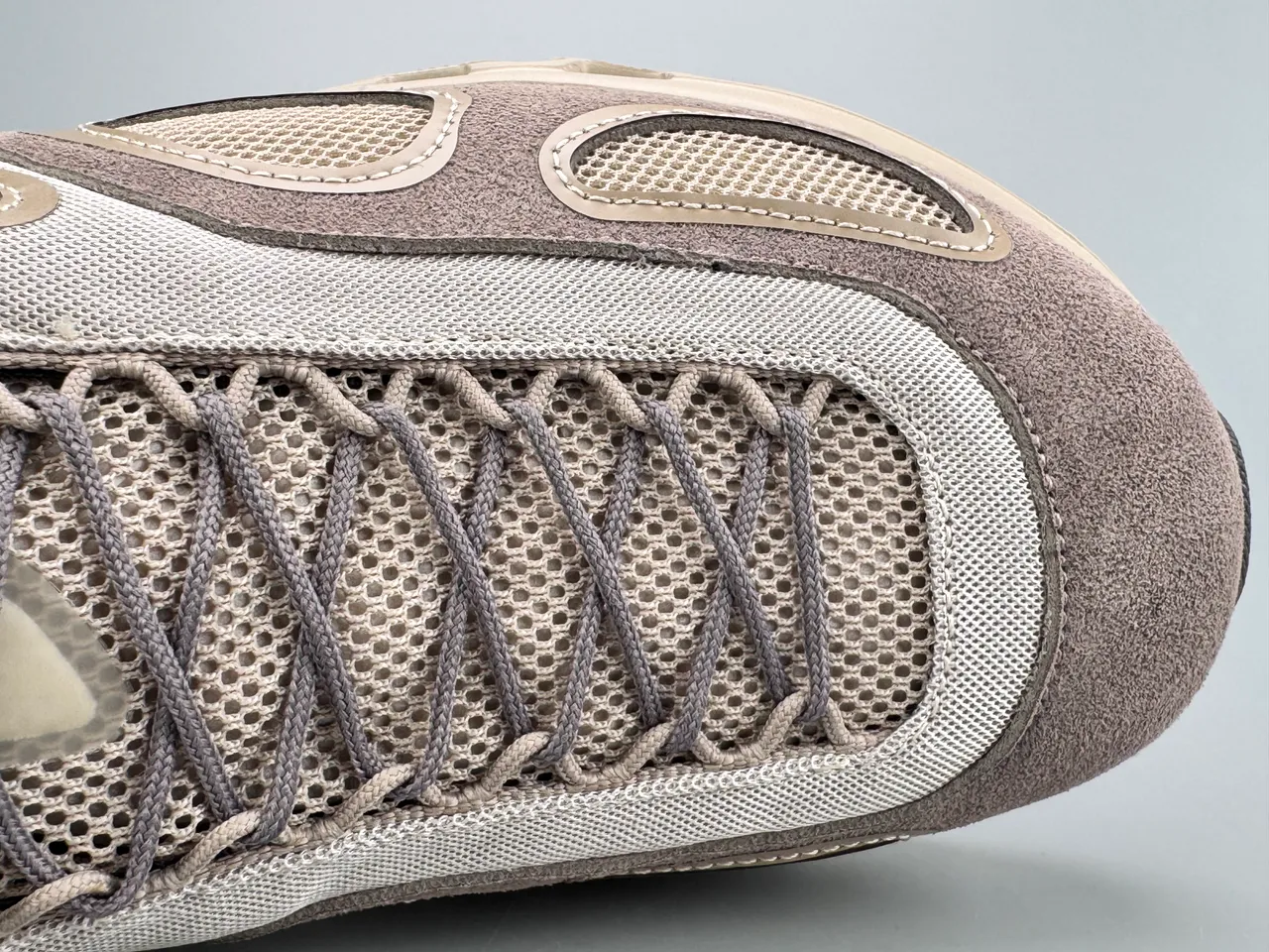 On Beige Brown Open Hexagonal CloudTec Midsole Mesh And Suede Panel Construction Sneakers 7