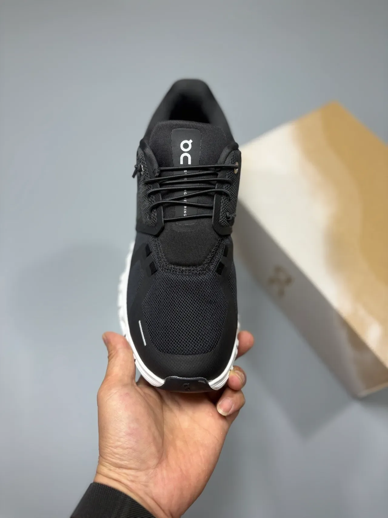 On Black White Engineered Mesh Upper Hollowed Cloud-Pod Midsole Lifestyle Sneakers 2