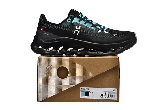 On Cloudmonster Black Teal Running Shoes 5