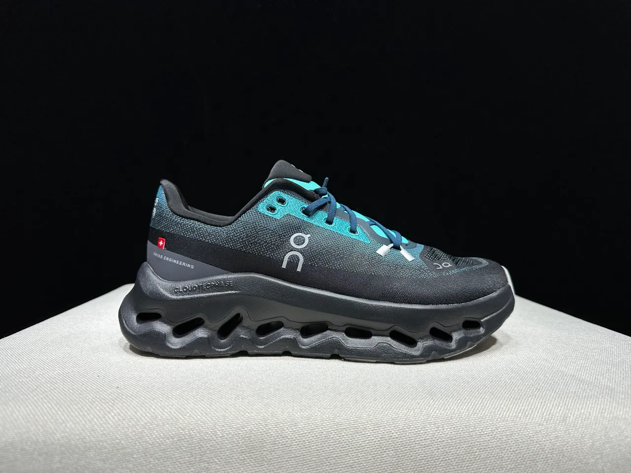 On Cloudmonster Black Teal Running Shoes 11