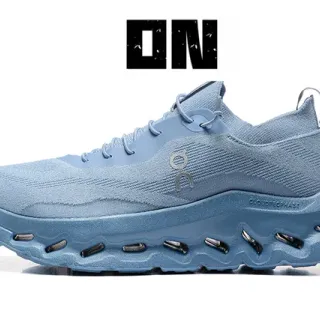 On Cloudmonster Azul Knit Upper CloudTec Pod Sole Zapatos Running