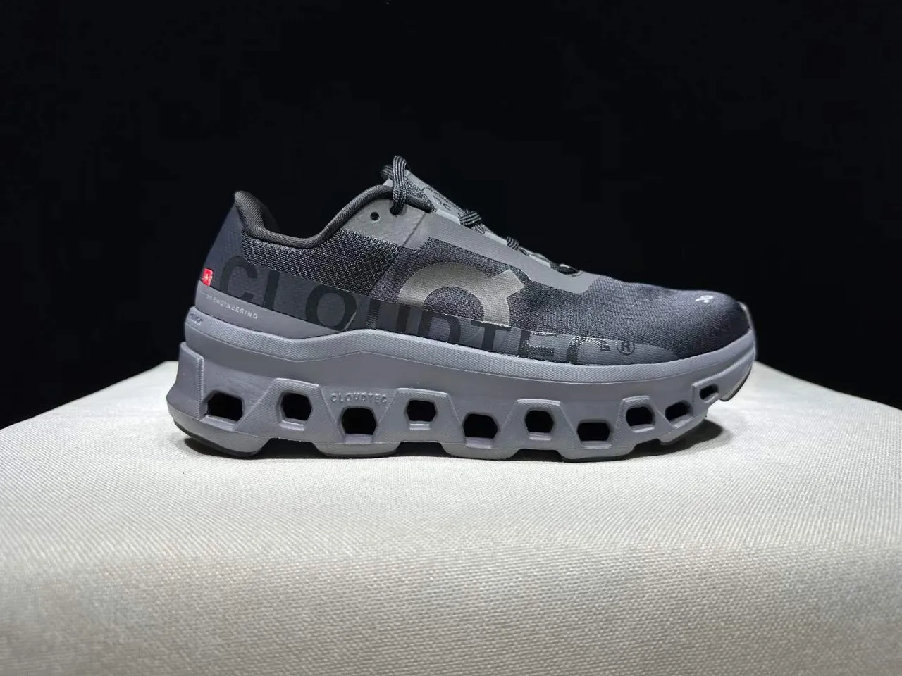 On Cloudmonster Gray Running Shoes 4