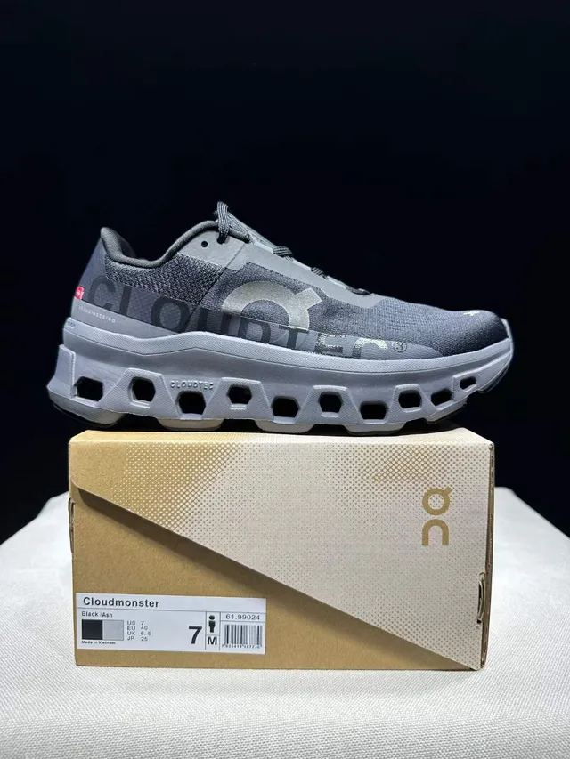 On Cloudmonster Gray Running Shoes 9