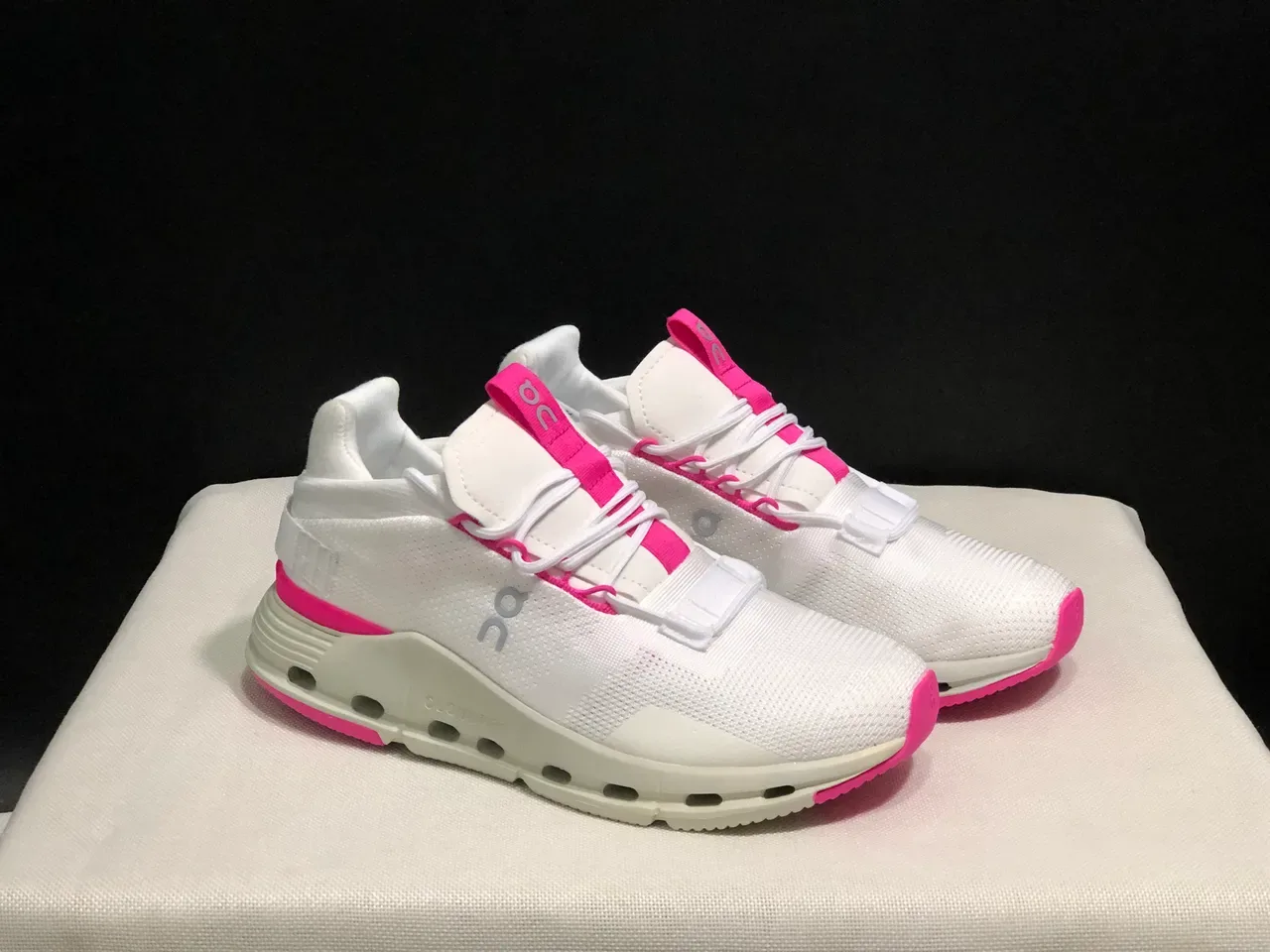 On Cloudmonster White Pink Lifestyle Sneakers 8