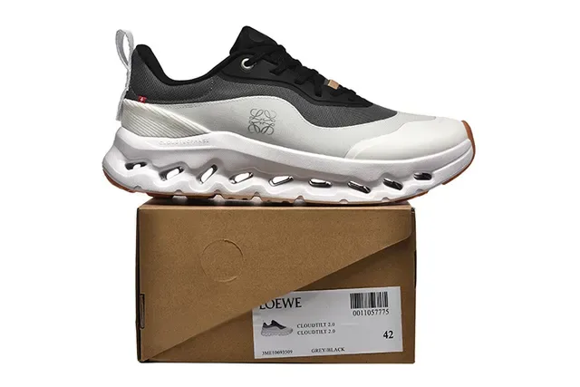 On White Black Sculpted Midsole Open CloudTec Pods Lifestyle Sneakers 5