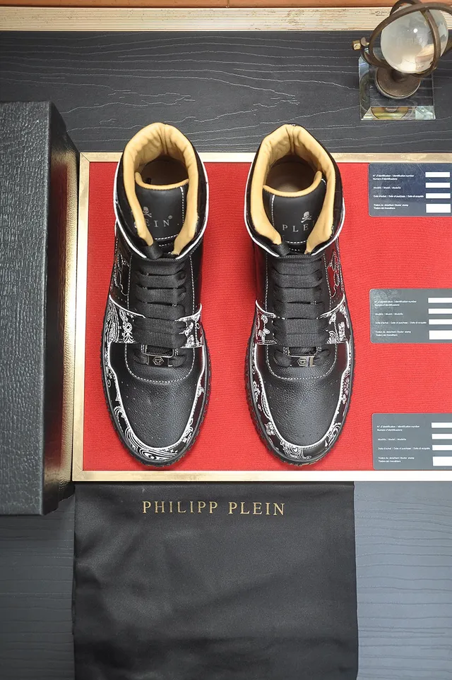 Philipp Plein Sneakers Lifestyle Hautes avec Impression de Crâne et Bandana Noires 3