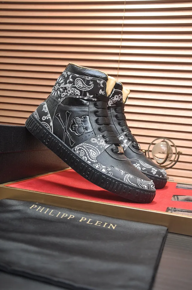 Philipp Plein Sneakers Lifestyle Hautes avec Impression de Crâne et Bandana Noires 4