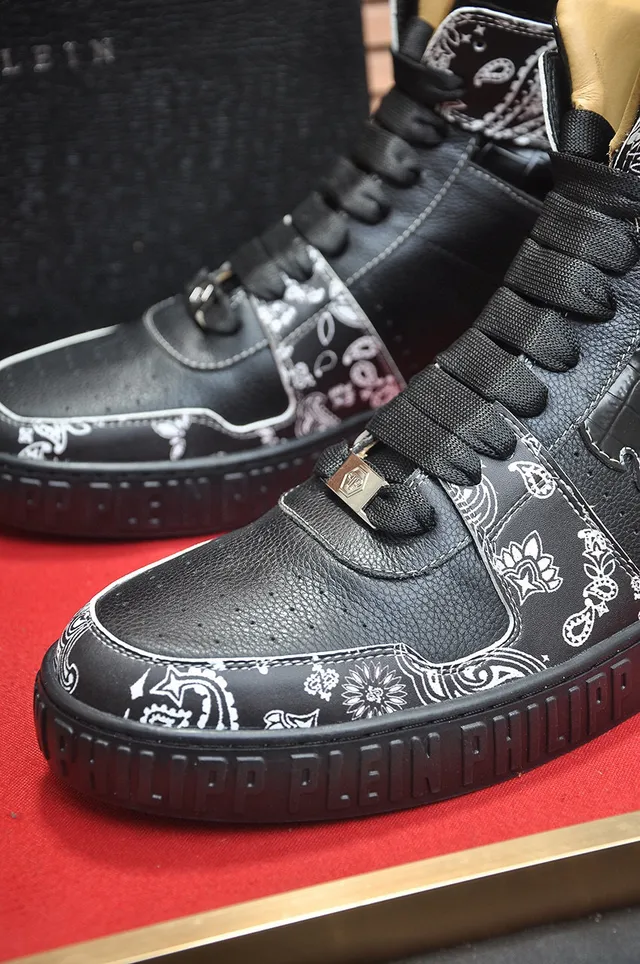 Philipp Plein Sneakers Lifestyle Hautes avec Impression de Crâne et Bandana Noires 8