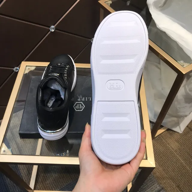 Philipp Plein Sneakers Lifestyle en Cuir Noir avec Logo Latéral 3