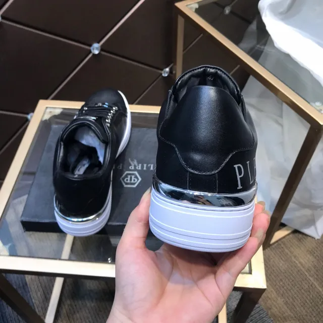 Philipp Plein Sneakers Lifestyle en Cuir Noir avec Logo Latéral 5