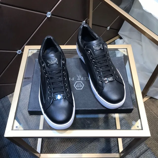 Philipp Plein Sneakers Lifestyle en Cuir Noir avec Logo Latéral 6