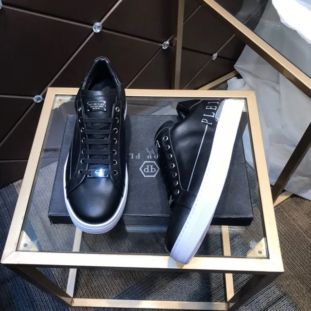 Philipp Plein Sneakers Lifestyle en Cuir Noir avec Logo Latéral 7