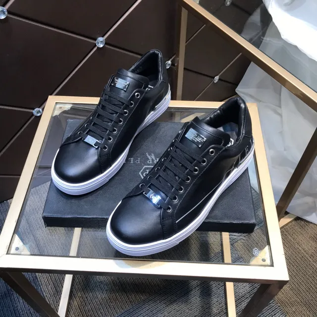 Philipp Plein Sneakers Lifestyle en Cuir Noir avec Logo Latéral 8
