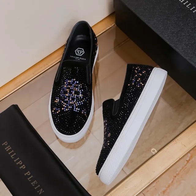 Philipp Plein Noir Multicolore Adorné de Cristaux Slip-On Mocassin 3