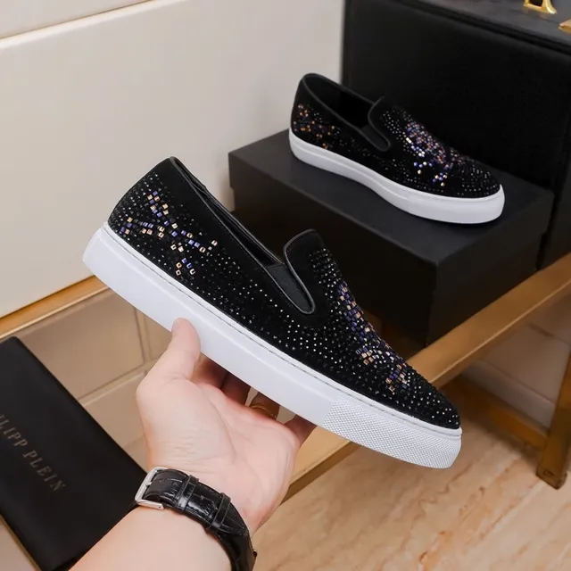 Philipp Plein Noir Multicolore Adorné de Cristaux Slip-On Mocassin 6
