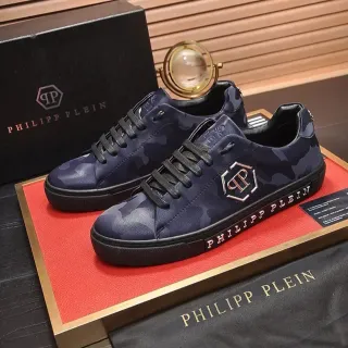 Philipp Plein Camouflage-Print Leather Low-Top Lifestyle Sneakers