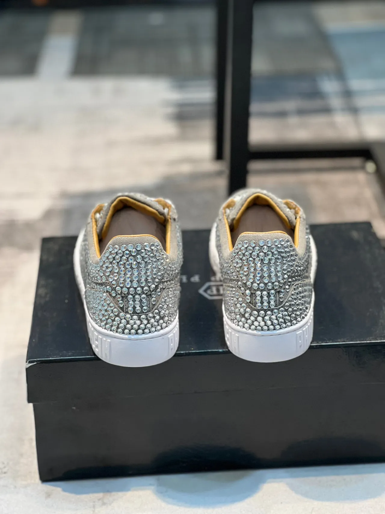 Philipp Plein Sneakers Lifestyle Blanc Argent avec Cristaux 3