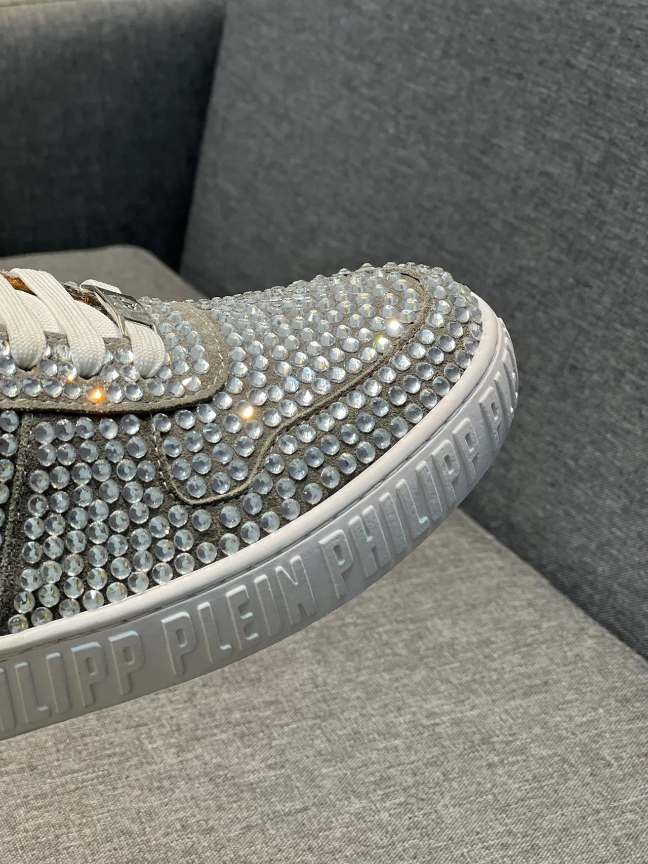 Philipp Plein Sneakers Lifestyle Blanc Argent avec Cristaux 4