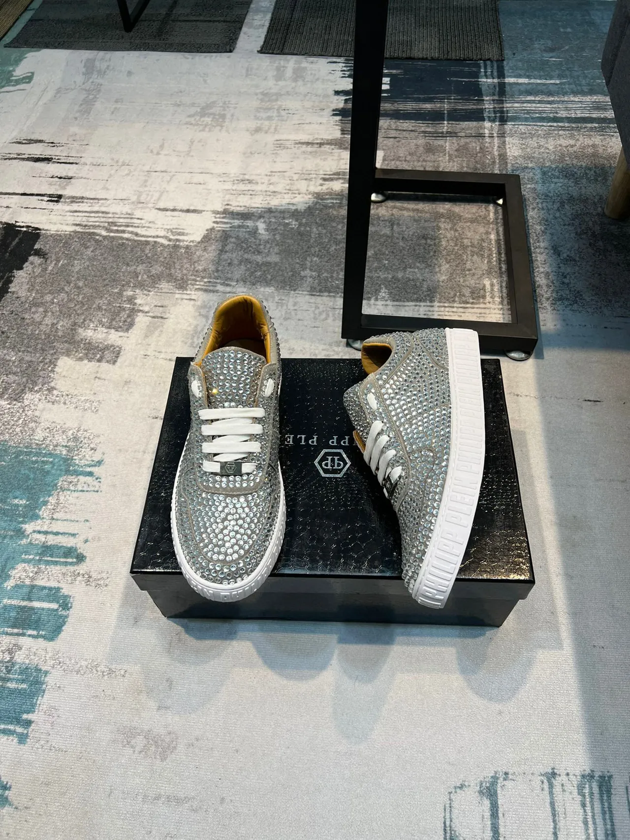Philipp Plein Sneakers Lifestyle Blanc Argent avec Cristaux 5