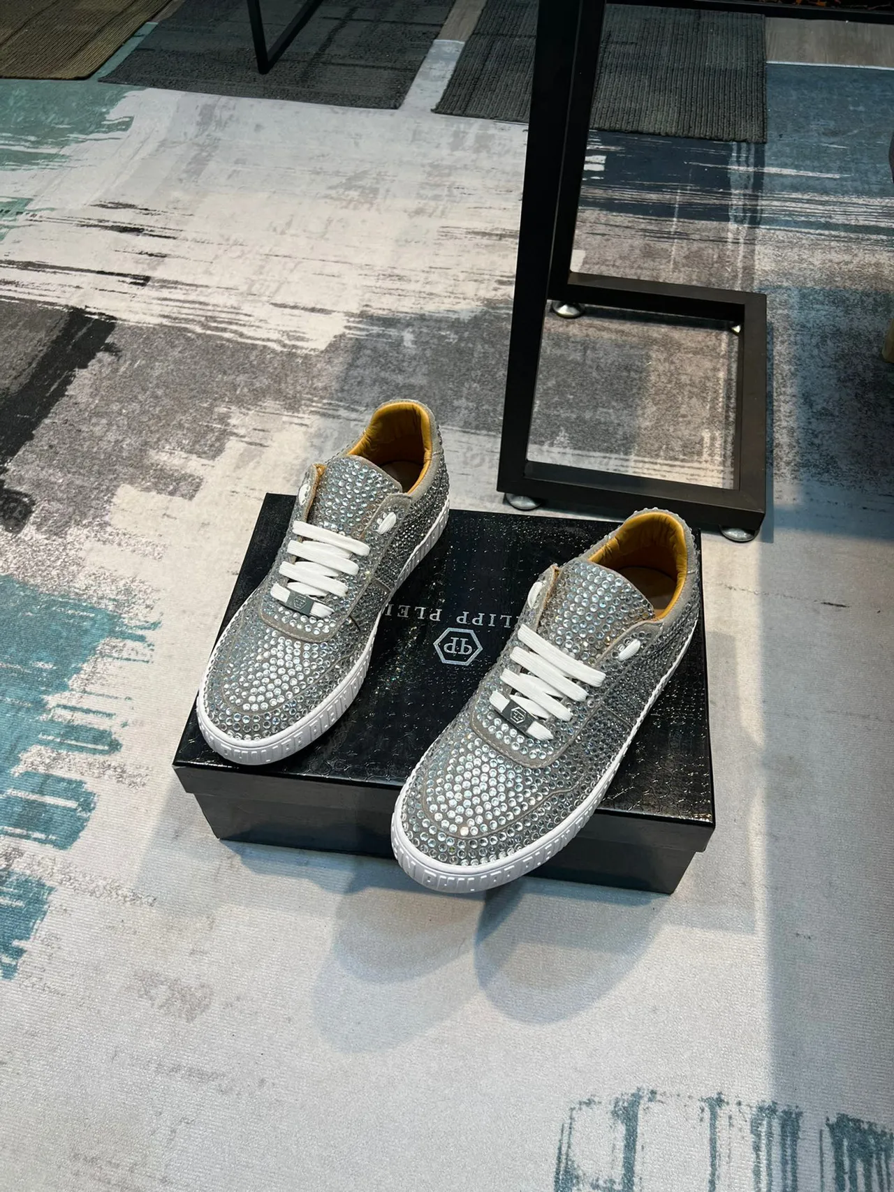 Philipp Plein Sneakers Lifestyle Blanc Argent avec Cristaux 6